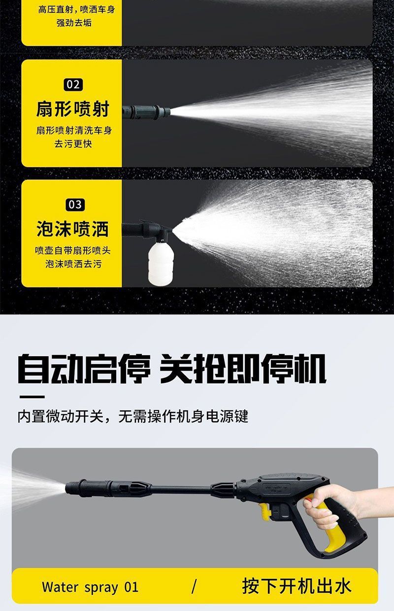 Car Washing Machine 220V High-Pressure Household High-Power New Model Water Gun for Cleaning Floors and Washing Cars with Pressure Booster Pump