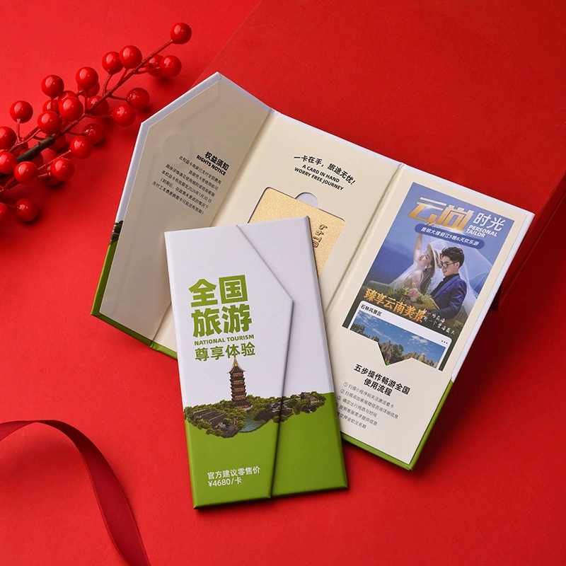 Индивидуальный держатель подарочной карты для путешествий, конверт с логотипом для печати, пригласительный ваучер, индивидуальный подарочный пакет, VIP-опыт членства.