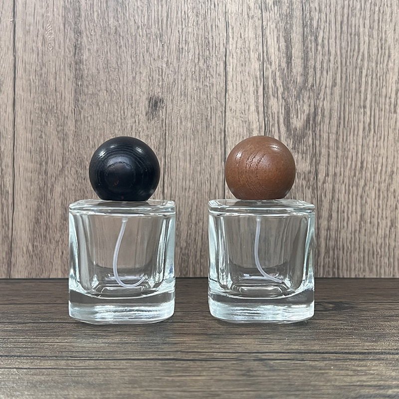 现货螺口B249-50ml椭圆透明玻璃香水瓶化妆品分装瓶/按压喷雾空瓶