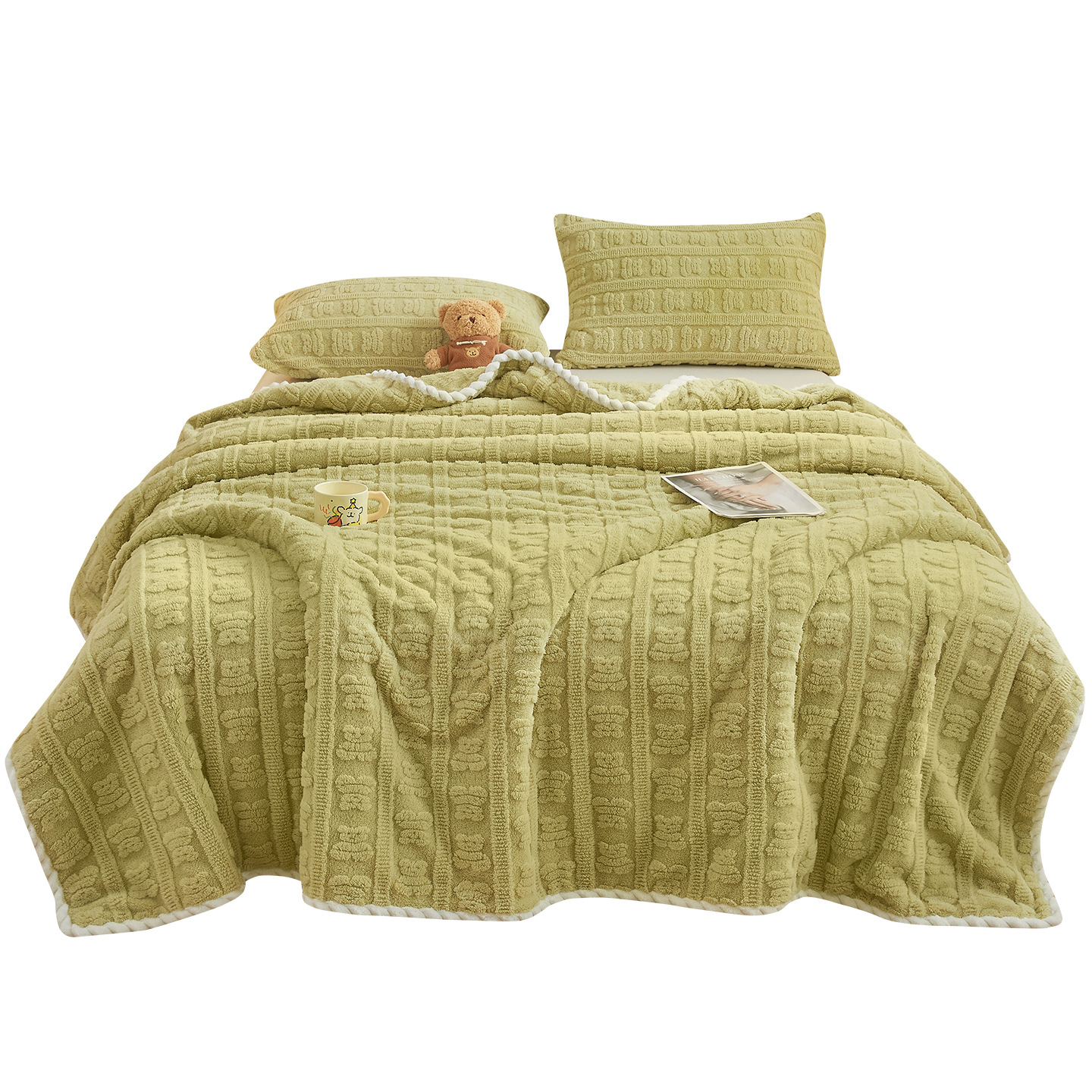 Jacquard mantas de leche de peluche invierno sofá dormitorio mantas gruesas mantas para estudiantes de cuatro estaciones siesta pequeña manta