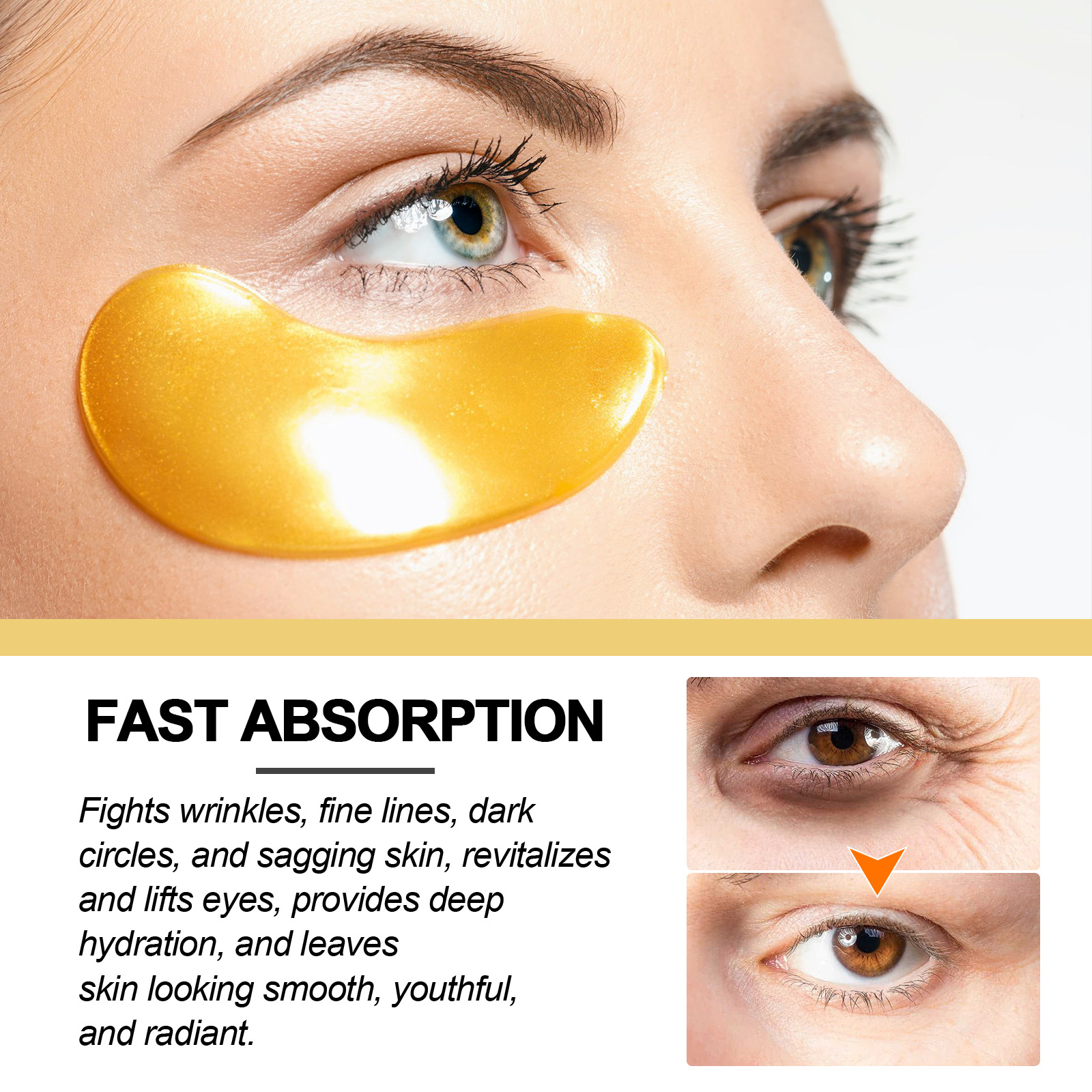 EELHOE Crystal Collagen Eye Mask Firming and Lifting Eye Mask Hydrates and Moisturizes the Skin Around the Eyes and Reduces Fine Lines_voghion.com