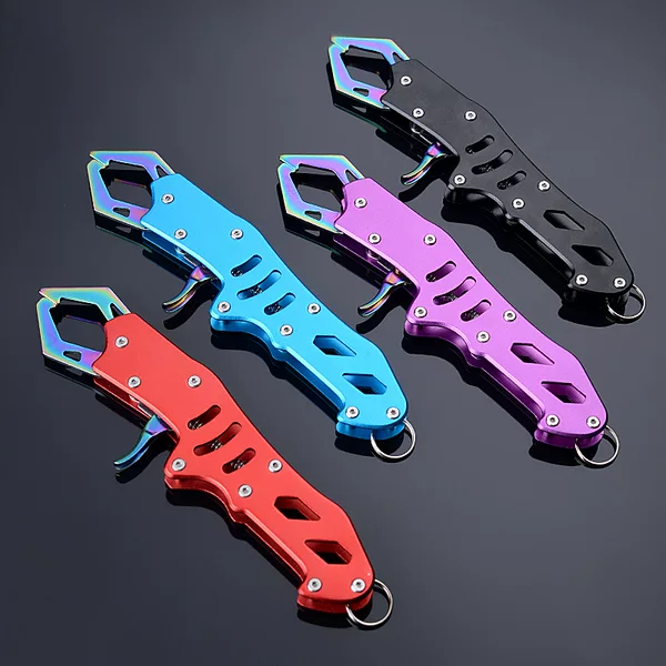 Factory Direct Sales Luya Stainless Steel Fish Control Device Aluminum Pliers Large Fish Fishing Gear Long Handle Multi-Purpose