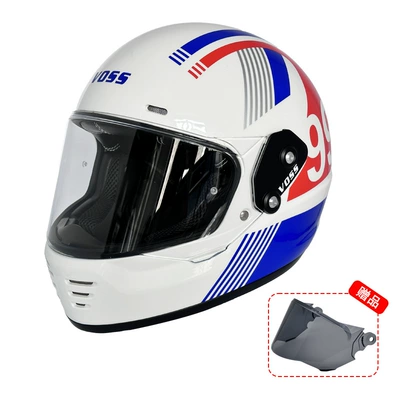 Voss New National Standard Cruise Cycling Motorcycle Electric Vehicle Full-Face Helmet Retro Motorcycle Open-Face All-Season Safety Helmet for Men and Women (Motosiklet kaskı (dəbilqə)) - pearl-white-no-99-m