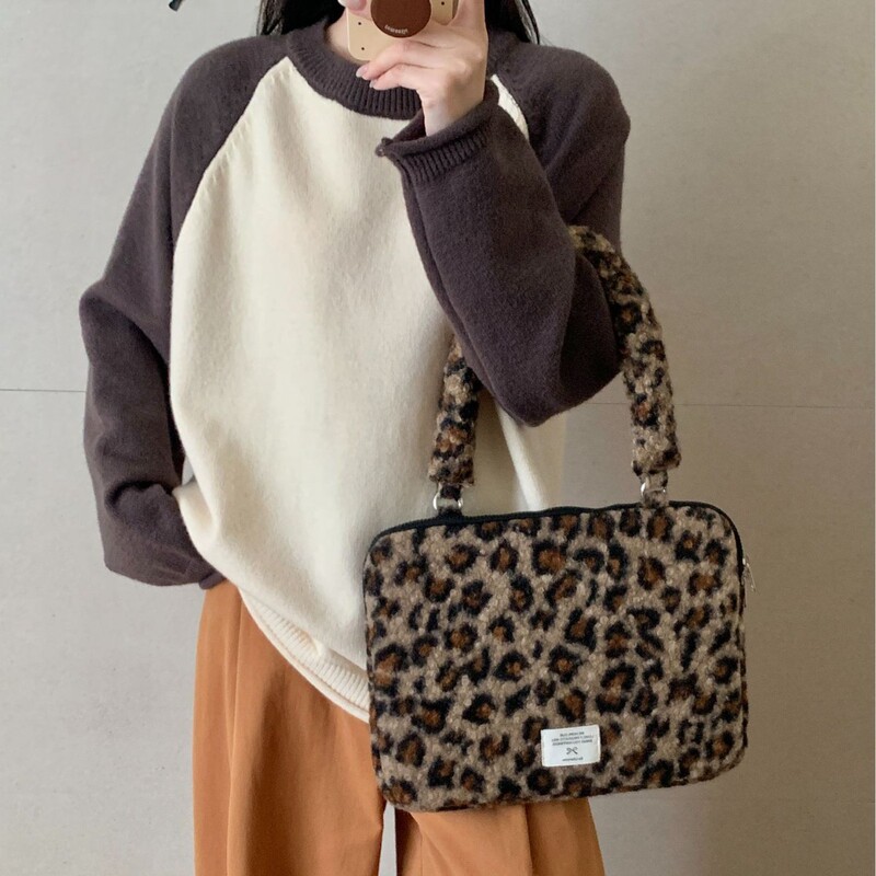 Leopard Print Laptop Bag 13inch 14inch 15.6inch Suitable for MacBook M1 M2 Laptop Bag