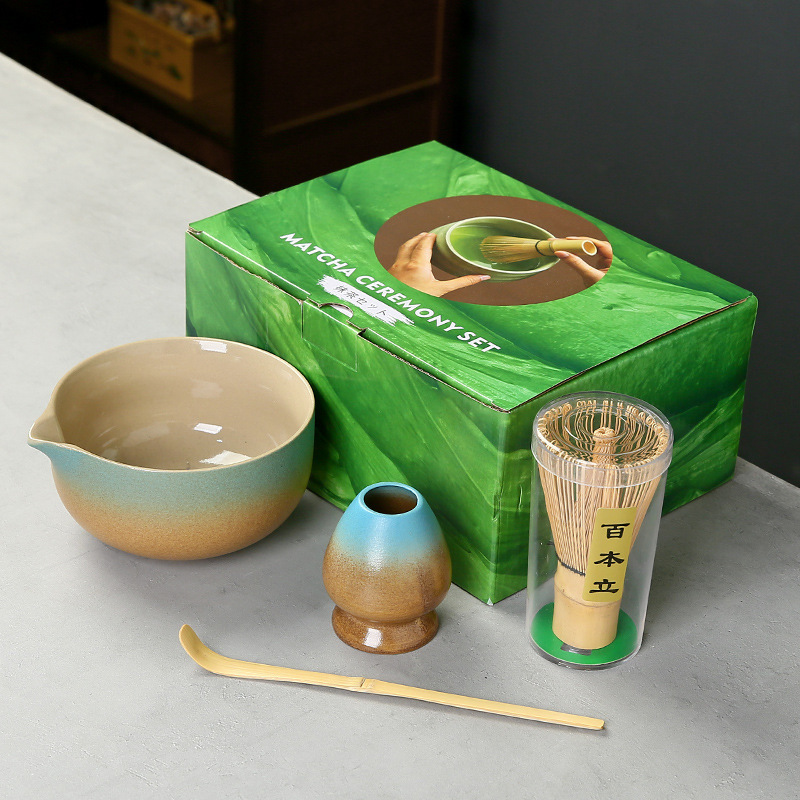 抹茶茶碗日本式抹茶宋代点茶道具陶磁器茶碗カップミキサー抹茶ブラシ茶コップセット|undefined