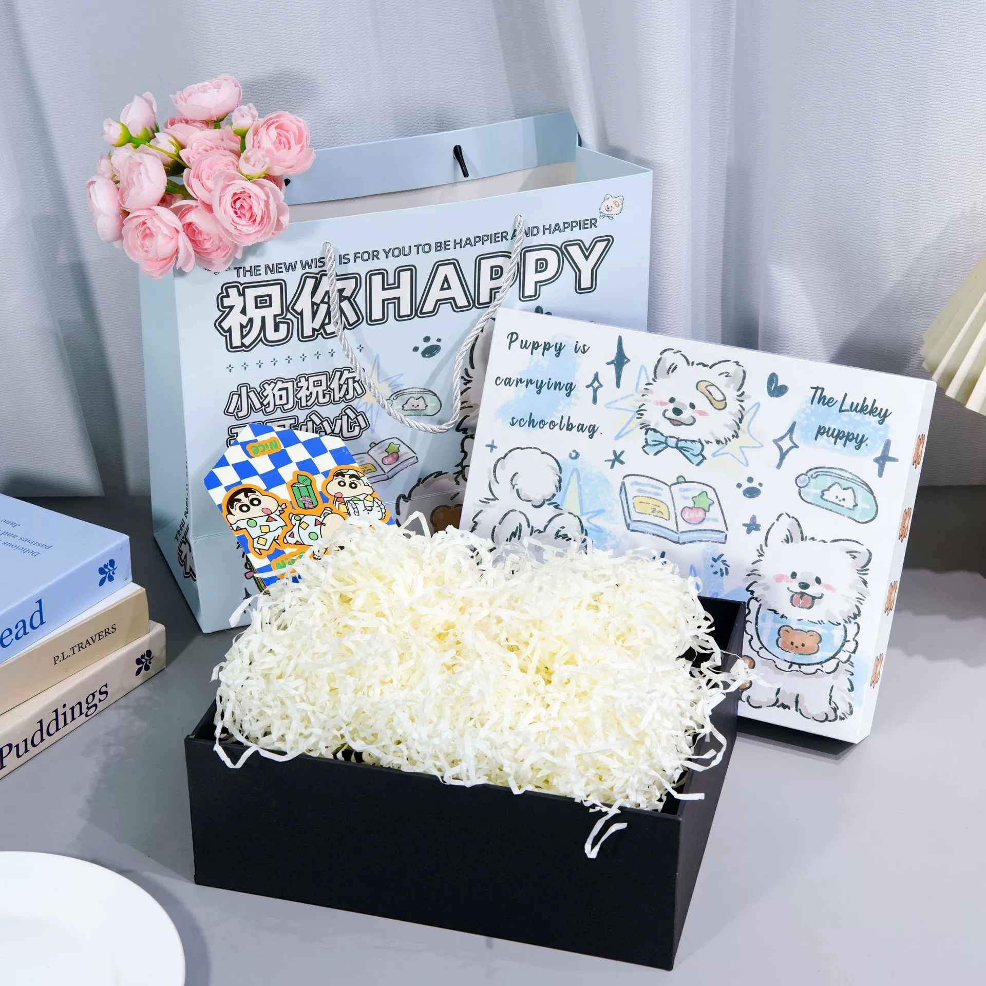 Cute genuine cartoon pack, gift box, linen bag, Birthday gift