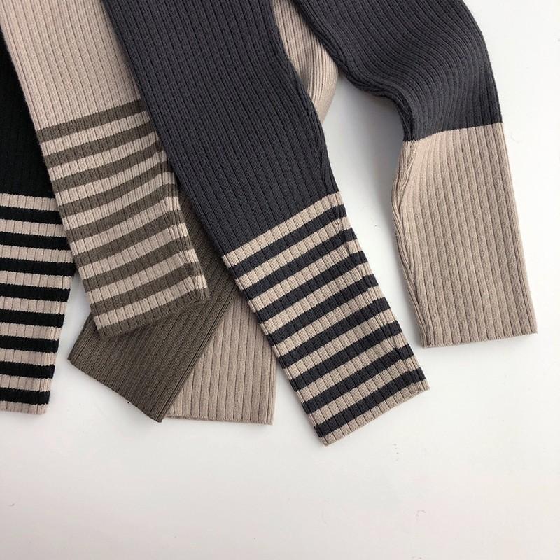 Nuevo estilo de todo fósforo, hombres y mujeres coreanos, leggings a rayas, pantalones de punto elásticos delgados para niños image 2