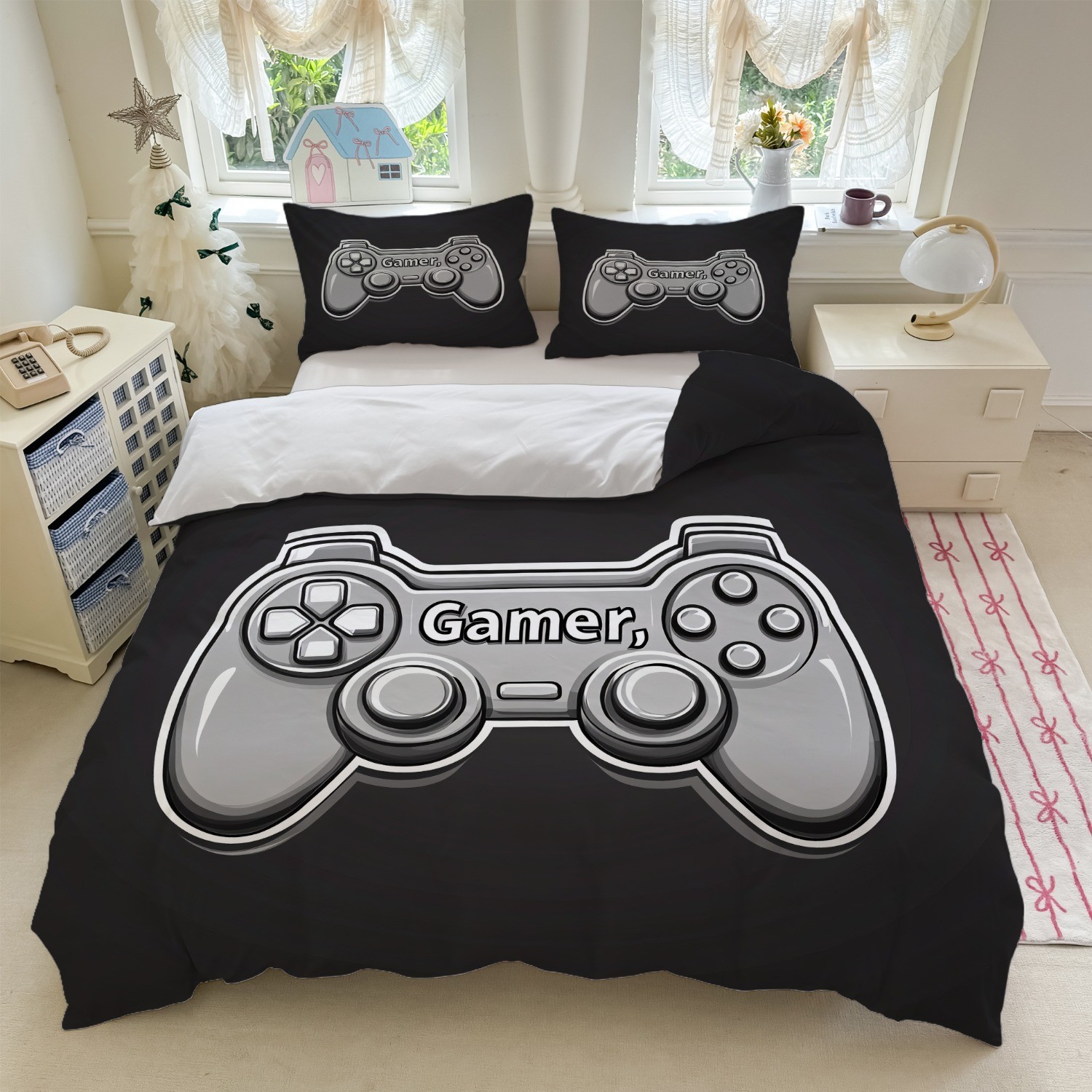 Textil doméstico transfronterizo abrasivo digital impresión quilt kit retro mango de juego fuente fábrica asume TEMU / JIT