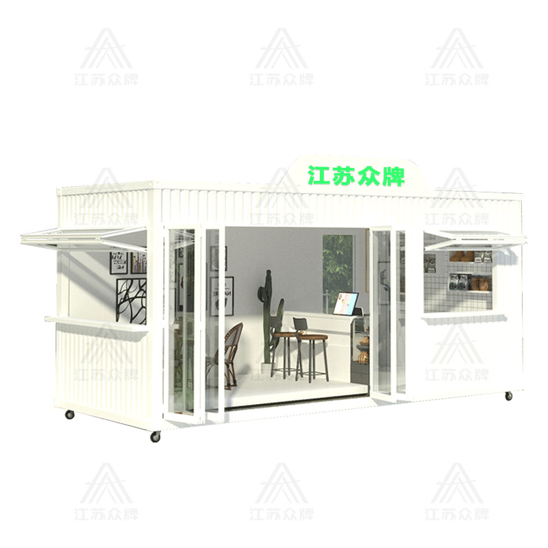 Contenedor de viviendas móviles Red comercial comercial área escénica contenedor tienda móvil café té con leche quiosco