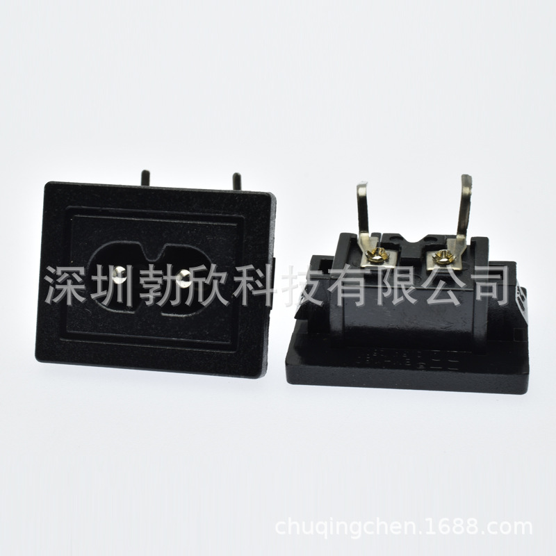 供应AC电源插座 大面板8字座 八字插座180-2.0A CE认证 31*24