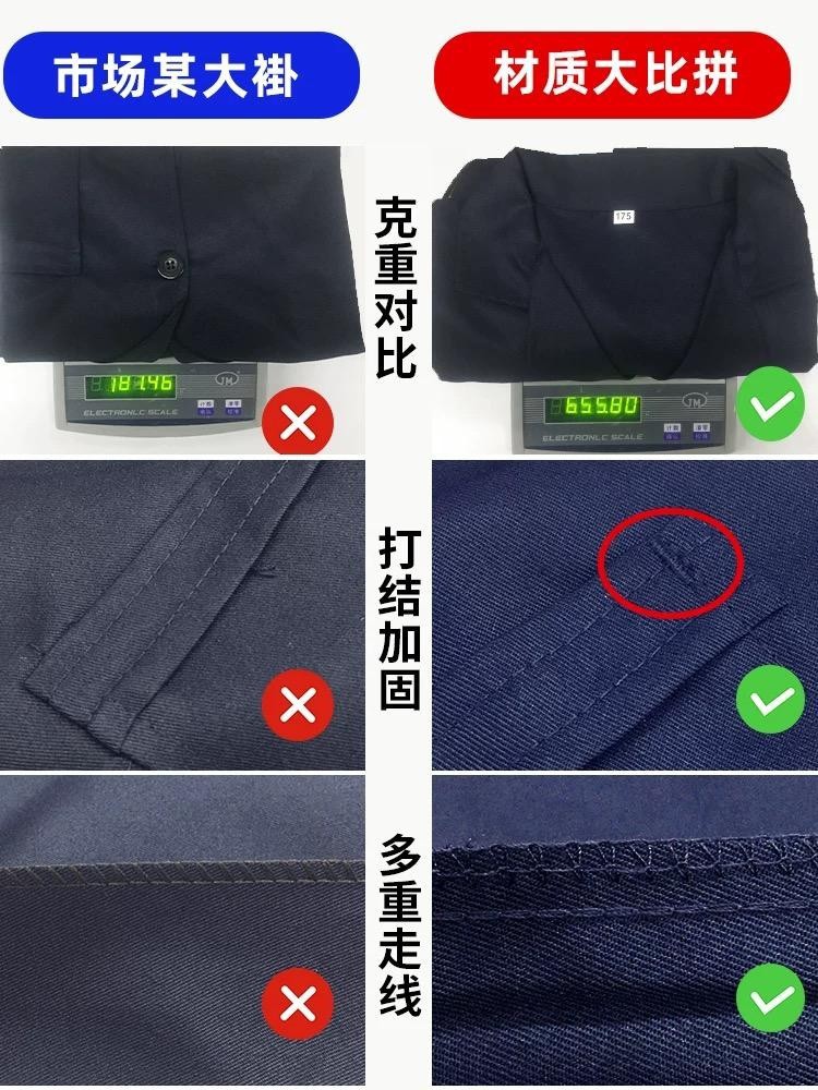 Chaqueta azul personalizada manga larga logística desgaste ropa de transporte logotipo de impresión grueso chaqueta larga antisucio hombre y mujer image 3