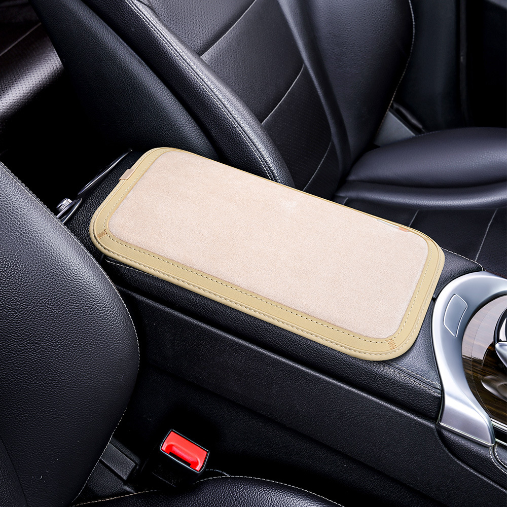 Car Armrest Pad Faux Leather Comfortable High Elastic Sponge Elbow Support