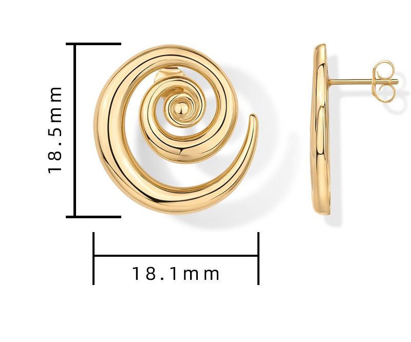 1 Pair Simple Style Geometric Alloy 18K Gold Plated Ear Studs display picture 2