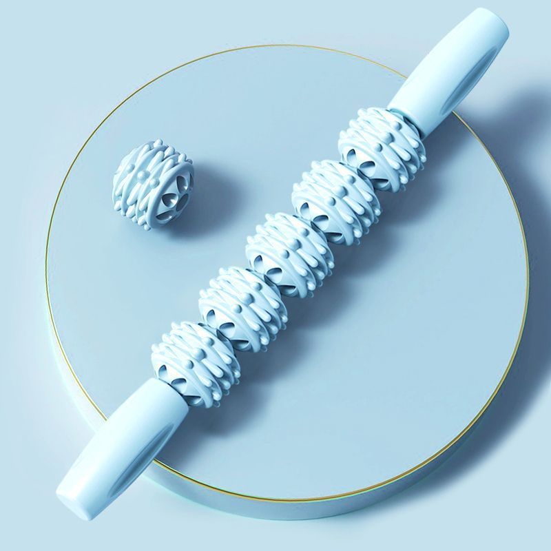 跨境按摩狼牙棒肌肉放松滚轮小腿瑜伽拉伸器健身筋膜棒腿部|undefined