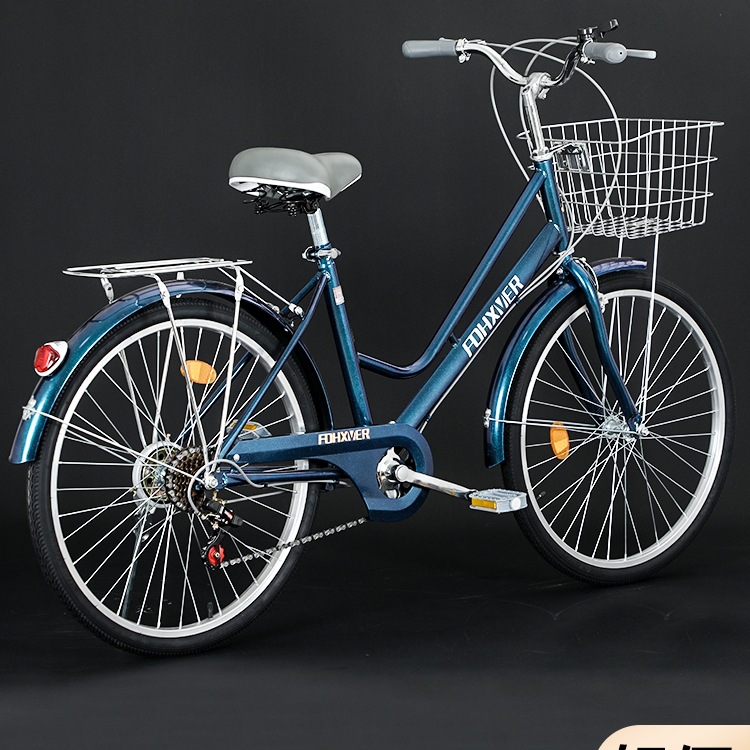 Bicycle for Women, Lightweight for Commuting to Work 26inch Men's Solid Tire Variable Speed Retro Bicycle for Adults