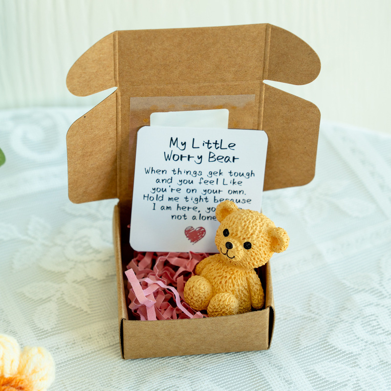 跨境新款Mini Plush Teddy Bear in Box泰迪熊迷你塑料熊盒装礼物|undefined