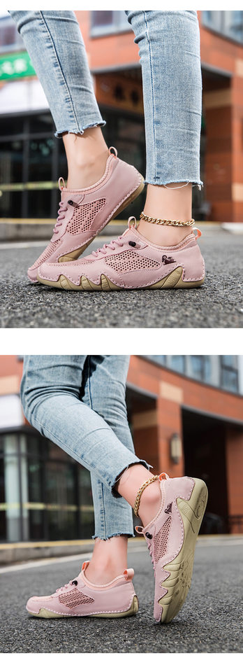 Giày thể thao unisex cỡ lớn thoáng khí lưới mùa hè, đế bằng — Z8808 kaki, Z8808 màu hồng, Z8808 màu nâu, Z8808 màu xám chi tiết 12