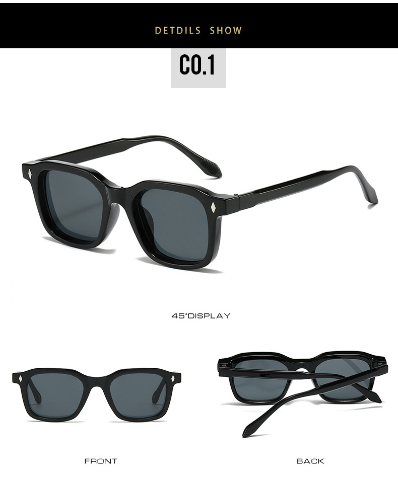 33g Weight Full Frame Glasses Structure Sunglasses Classification PC, UV400 Protection Lens Material Square Glasses Style Outdoor, Travel Occasion Solid Color Pattern All Seasons Season Unisex Gender Simple Style, Classic Style Style Grey, Black Color Simple Style Classic Style Solid Color PC UV400 Protection Square Full Frame Women's Sunglasses 6
