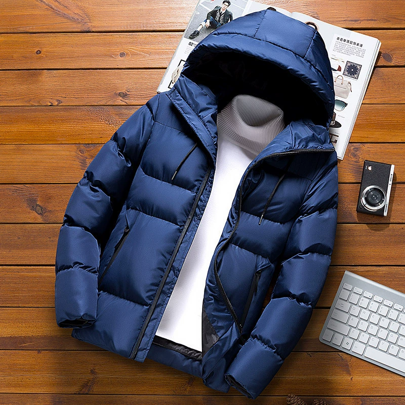 Down jacket with hood, thickened warm winter coat, quilted insulation, sizes M–6XL