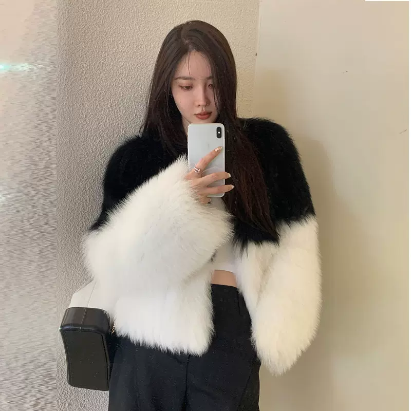 狐狸毛仿皮草外套秋冬女休闲气质名媛短款时尚加厚保暖年轻毛毛衣
