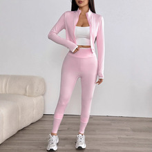 AD640品质款2025秋季简约风日韩休闲女装涤纶时尚休闲套装产地货