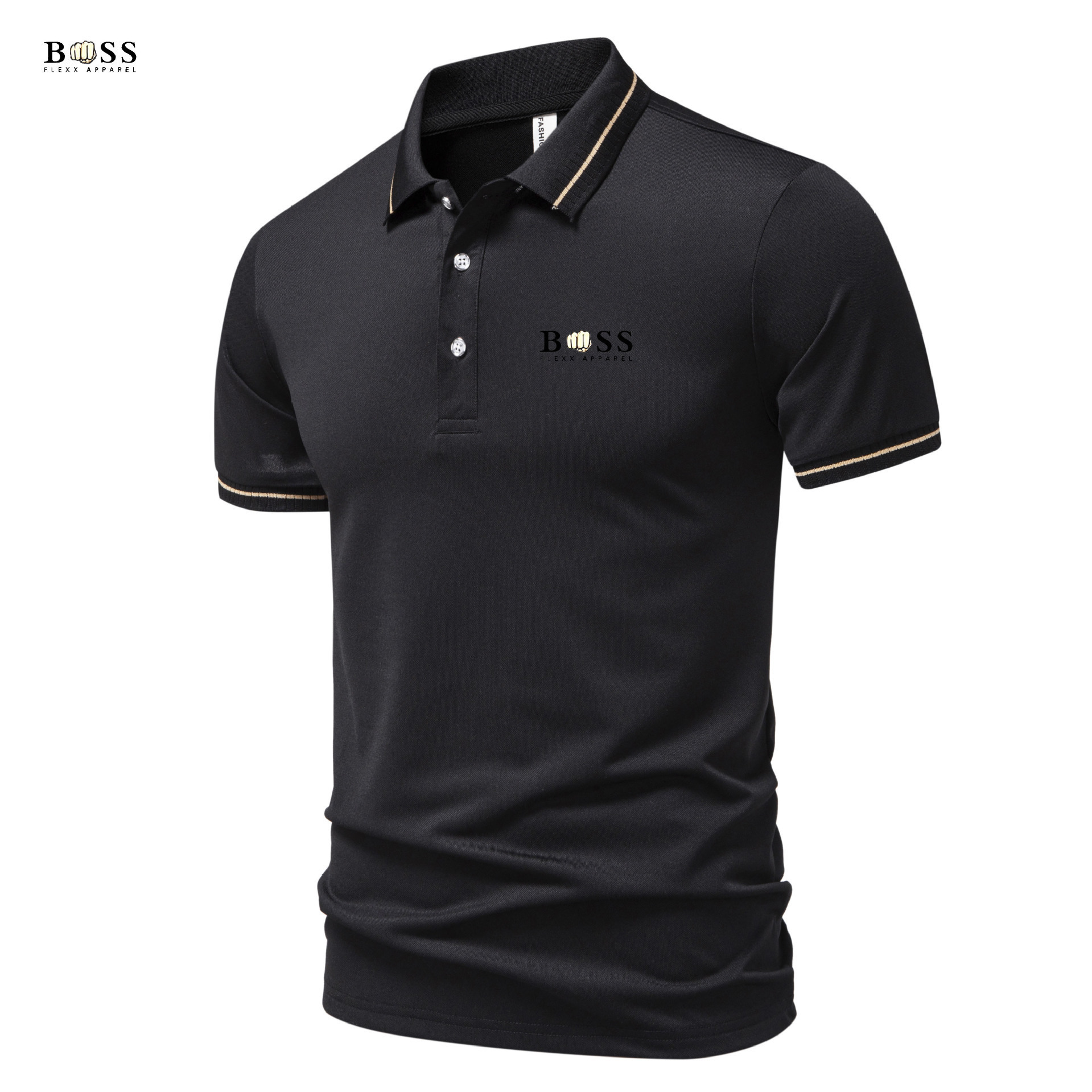 Men's Summer New Fashion Lapel European Size Polo Advertising Shirt Ice Silk Cotton Sports Casual Short-Sleeved Golf Tx