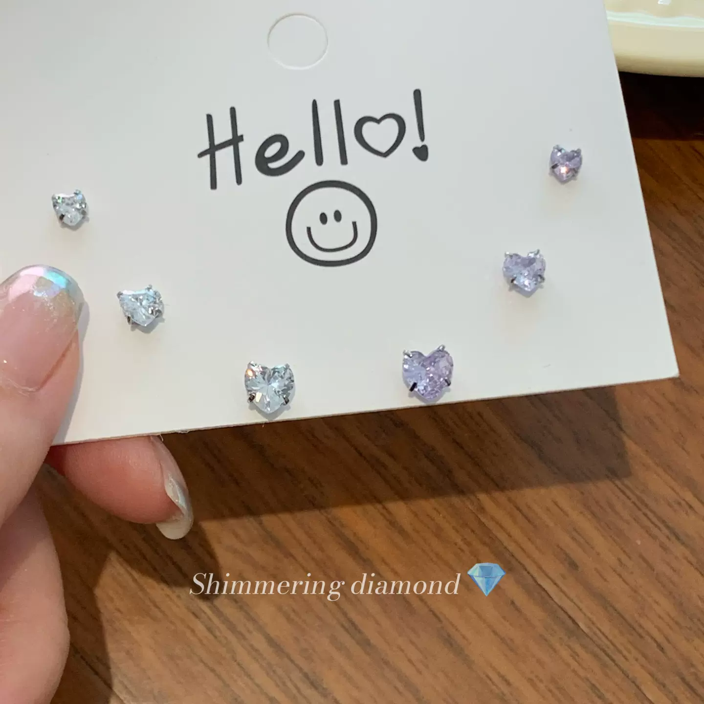 几何锆石爪夹款耳蜗钉316L医用钛钢华子耳钉方形爱心养耳洞耳饰