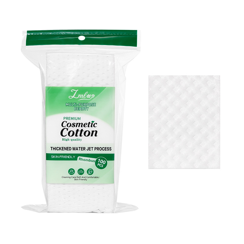 LMLTOP Tamaño ampliado Algodón en relieve en forma de diamante 100 piezas Compresa húmeda en relieve Algodón desmaquillante SY648