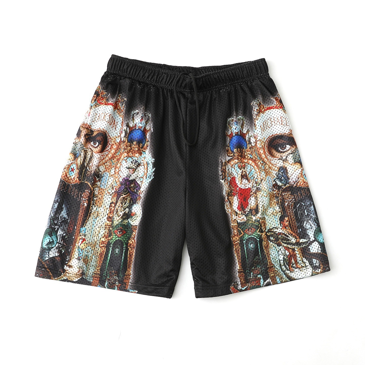 Shorts Deportivos de Malla Transpirable con Estampado Artístico SUP | Estilo Hip Hop