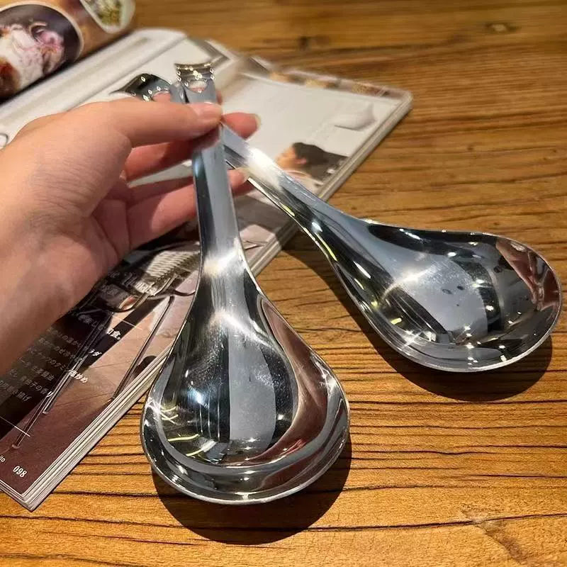 Ложка для риса из нержавеющей стали, большая ложка для риса, бытовая ложка для еды, ложка для риса, ложка для ресторана, столовой, ложка для супа
