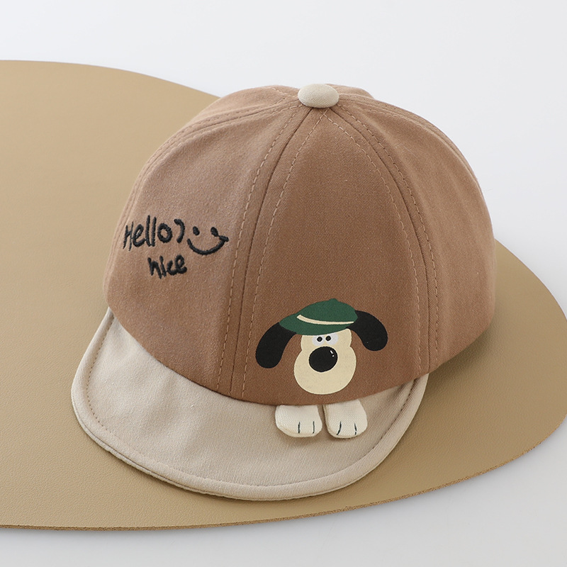 Sombreros para bebés primavera y otoño lindos dibujos animados perros suaves gorra de lengua primavera delgada gorra respirada para niños bebés