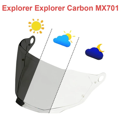 Dəbilqə (Kaska) aksesuarları: Explorer, Explorer Carbon, Uv - mx701-transparent-turns-dark-black