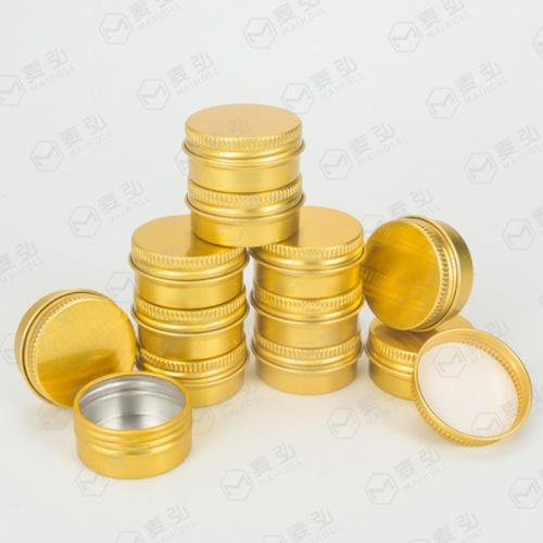 5ml-250ml aluminum box, 10g aluminum can, golden round threaded aluminum box, tea hair wax metal aluminum can