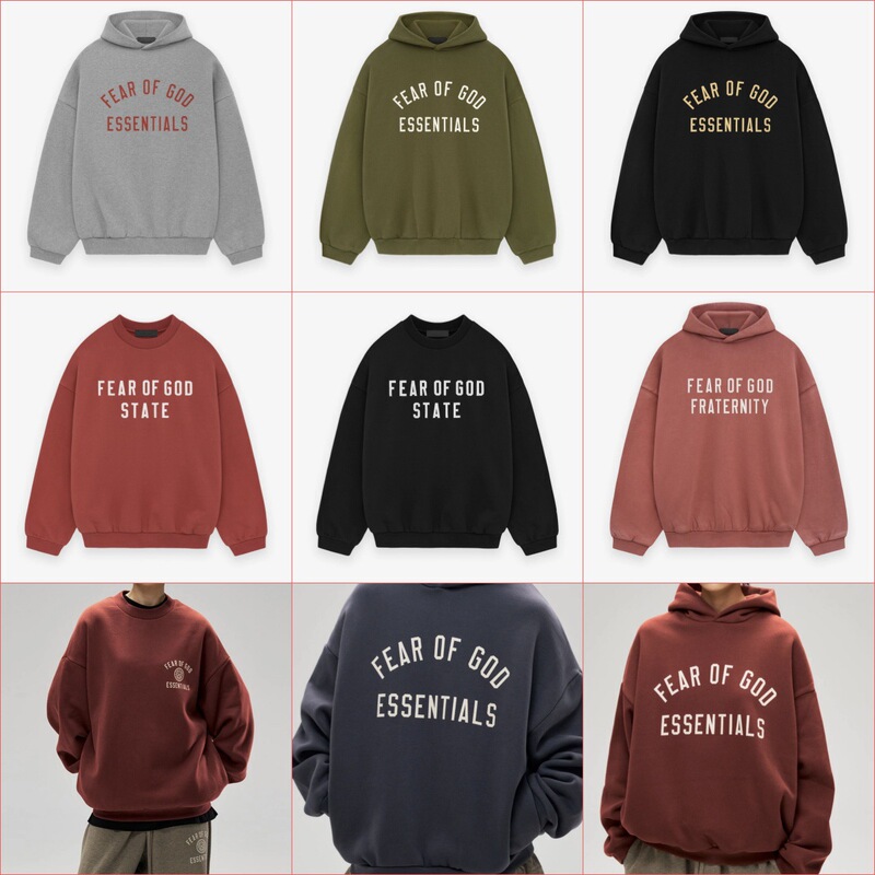 FOG FEAR OF GOD トレンディなベルベットのダブルレタープリントラウンドネックスウェットシャツカジュアルメンズとレディーススウェットシャツ|undefined