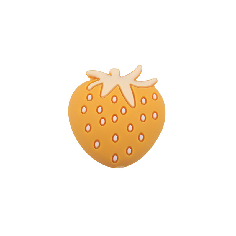 Nuevos productos para bebés, cuentas de silicona de fresa, chupete de bebé de bricolaje creativo, accesorios de pulsera de mordedor de dientes de cadena anti-caída