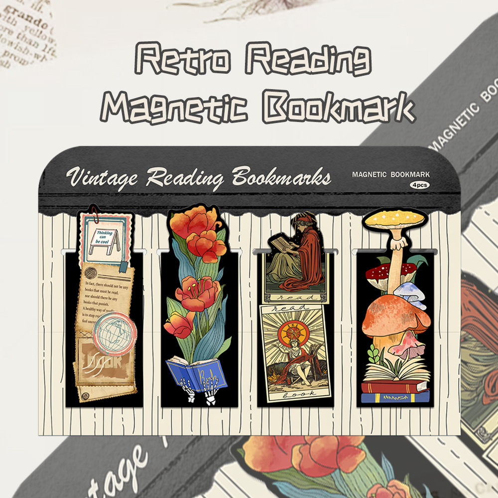 Cien tipos de dibujos animados marcadores magnéticos diferentes estilo de decoración de páginas de libros libros de literatura y arte marcadores de etiqueta de estudiantes