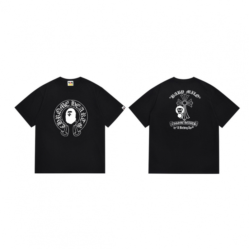 BAPE x Chrome Hearts Baby Milo Horseshoe T-shirt Black
