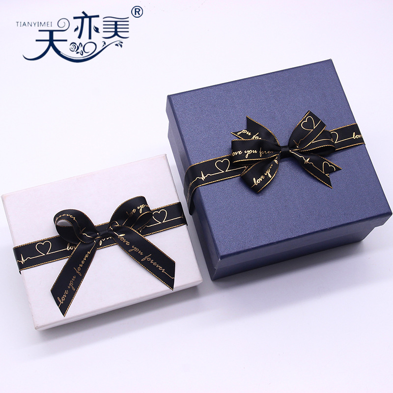 Dorado cinta arco corazón serie Yao Ming doble borde dorado cinturón de poliéster dorado de alta gama embalaje de regalo arco