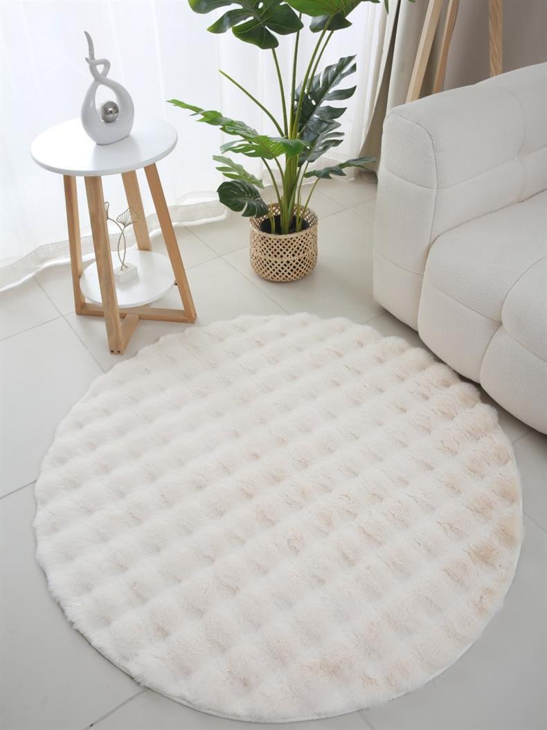 Cream Style Thickened Round Plush Carpet Master Bedroom Bedside Blanket Dressing Table Cloakroom Simple Living Room Coffee Table Mat