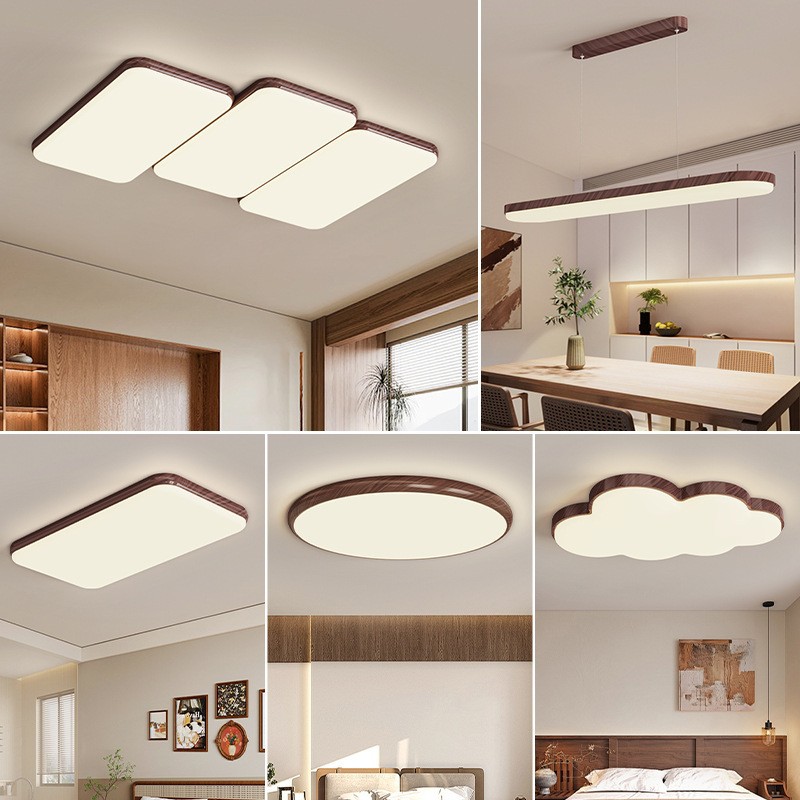 Luz de techo de espectro completo sala de estar sala de estar piano sala de estar nuez diseño antiguo estilo japonés lámpara de dormitorio