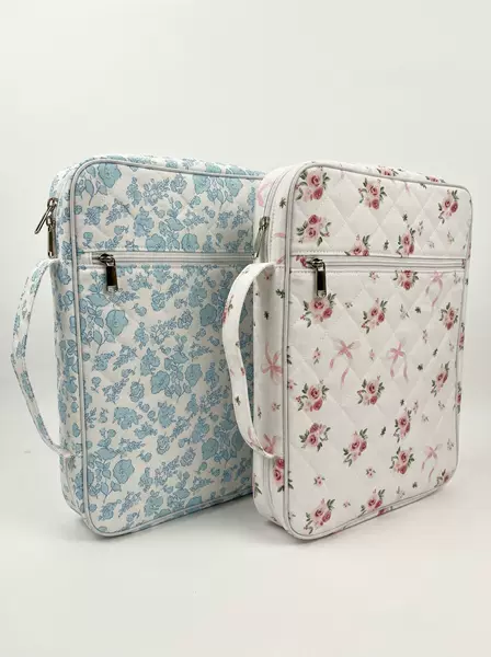 Floral Portable Storage Bag, New Cross-Border Student Stationery Bag, Multifunctional Handbag, Large Capacity Organizer Bag