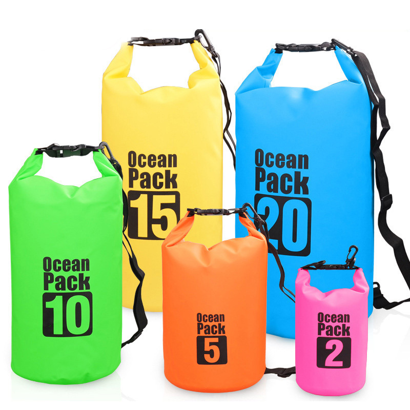 Bolso impermeable de PVC bolsa de cubo bolsa impermeable playa a la deriva montañismo bolsa de natación mochila al aire libre ventas directas de fábrica