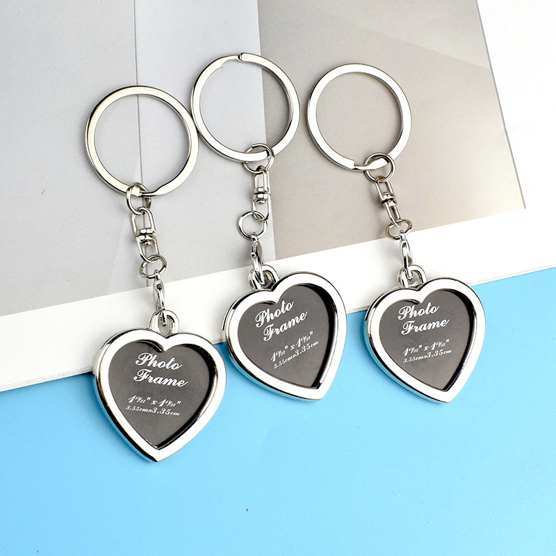 Creative Love Key Chain Photo Frame Couple Key Chain Heart-shaped Photo Frame Photo Key Ring Memorial Gift