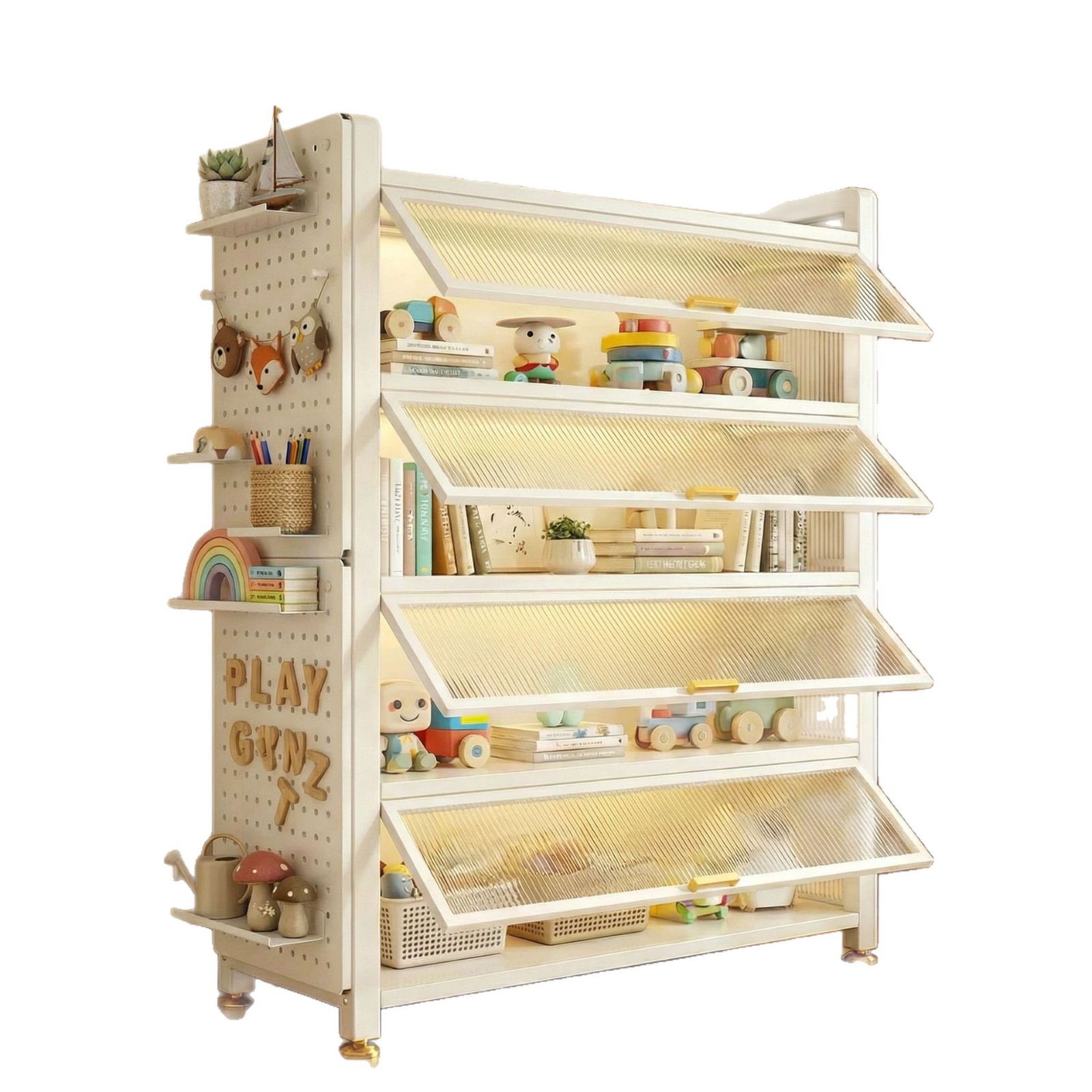Gabinete de acero con puerta estante de libros para niños armario de almacenamiento a prueba de polvo armario de exhibición doméstico dormitorio estante de piso armario de almacenamiento
