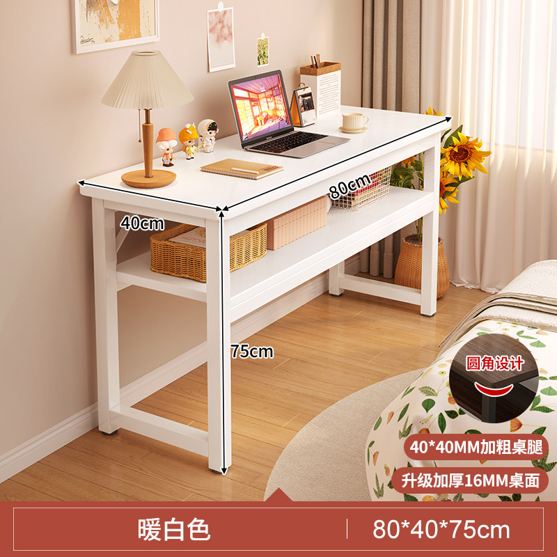 Escritorio para niñas dormitorio casero tabla larga tabla rectangular contra la pared tabla estrecha mesa de trabajo escritorio de computadora simple casa de alquiler image 41