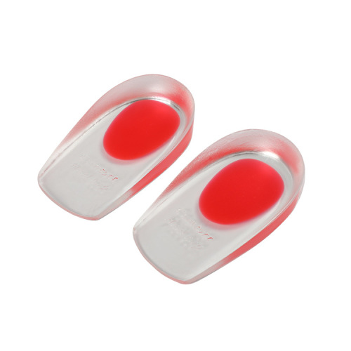 Transparent silicone heel pad U-shaped sports shock-absorbing half-size pad invisible inner heightening insole wholesale