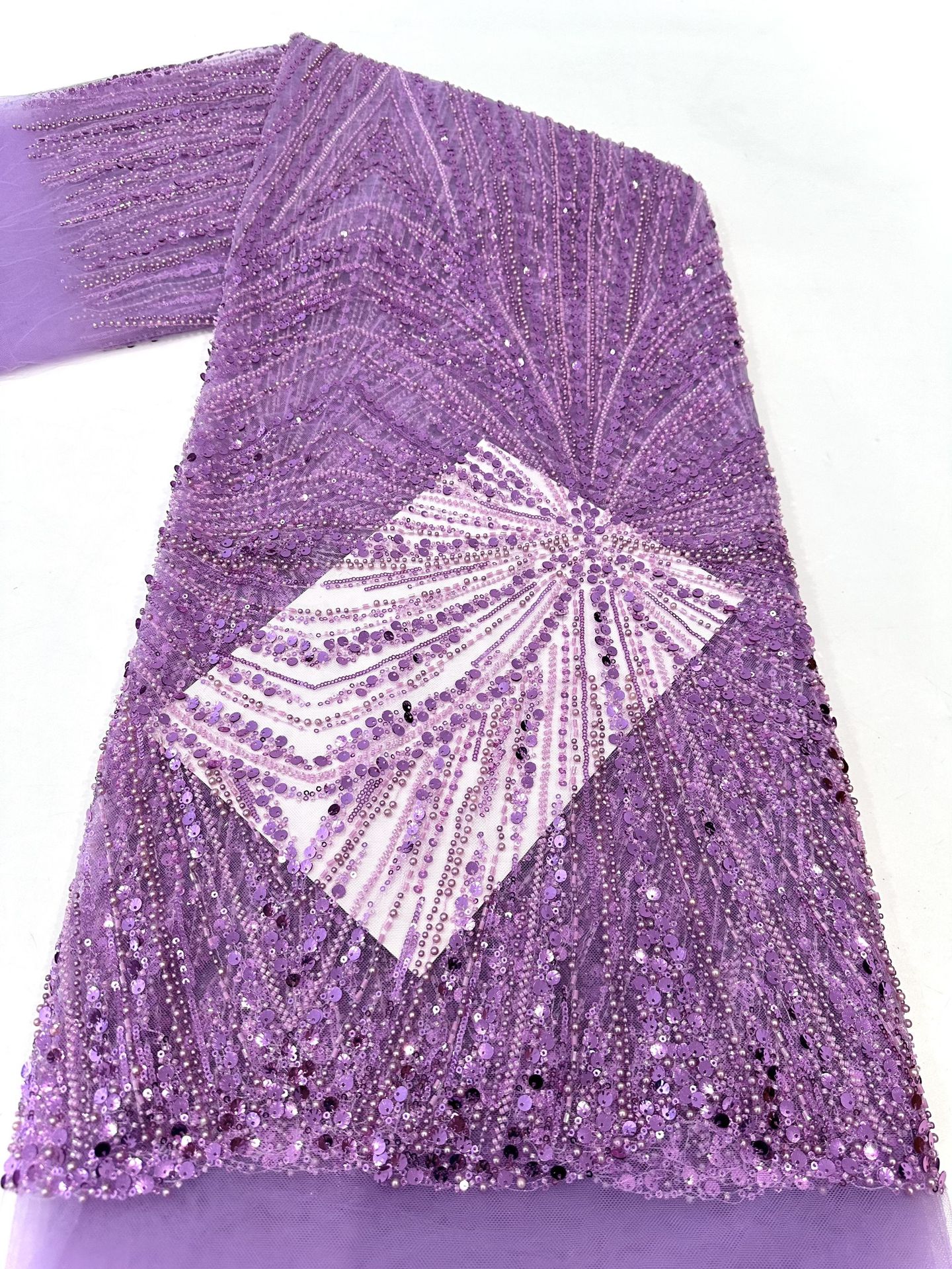 African Beads vestido de boda telas de perlas pesadas tubo de conchas de perlas telas bordadas sequillas vestido de fiesta hilo de encaje image 10