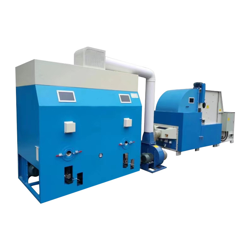 Máquina automática de relleno de algodón con boquillas duales para peluches, camas para mascotas, textiles para el hogar y ropa - fabricante automático de relleno de algodón