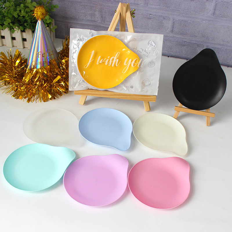 Birthday Cake Drip Plate Disposable Thickened Tableware Cake Plate Small Plate Cross-Border Amazon Plastic Plate