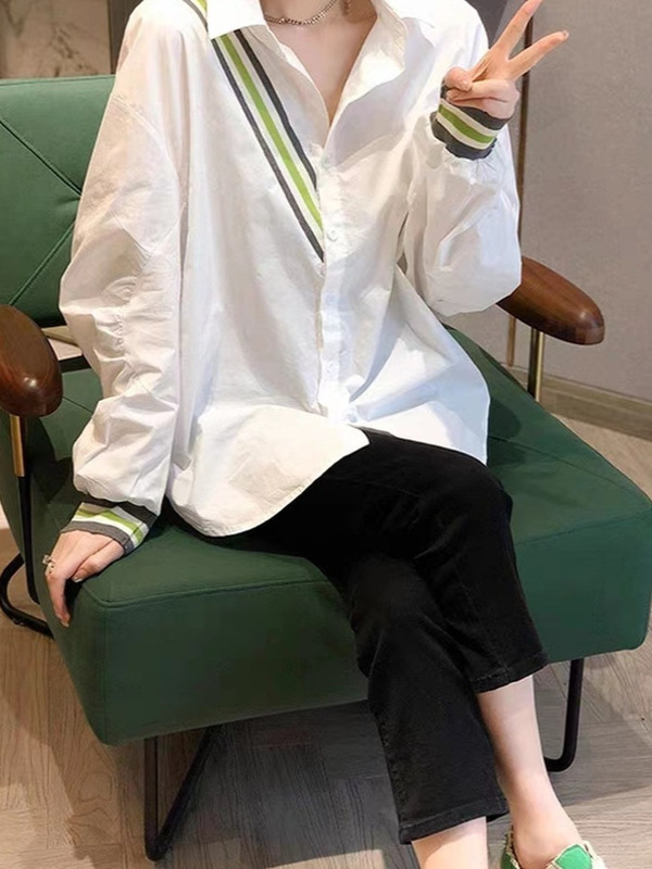 白色衬衫女长袖设计感时尚洋气休闲别致上衣2025年秋季新款欧洲站|undefined